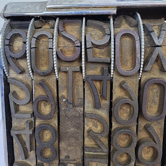 Vintage Jumbo XL 7" Wide Pullman Rubber Band Ink Stamp 11 Number Wood Handle - Picture 5 of 11